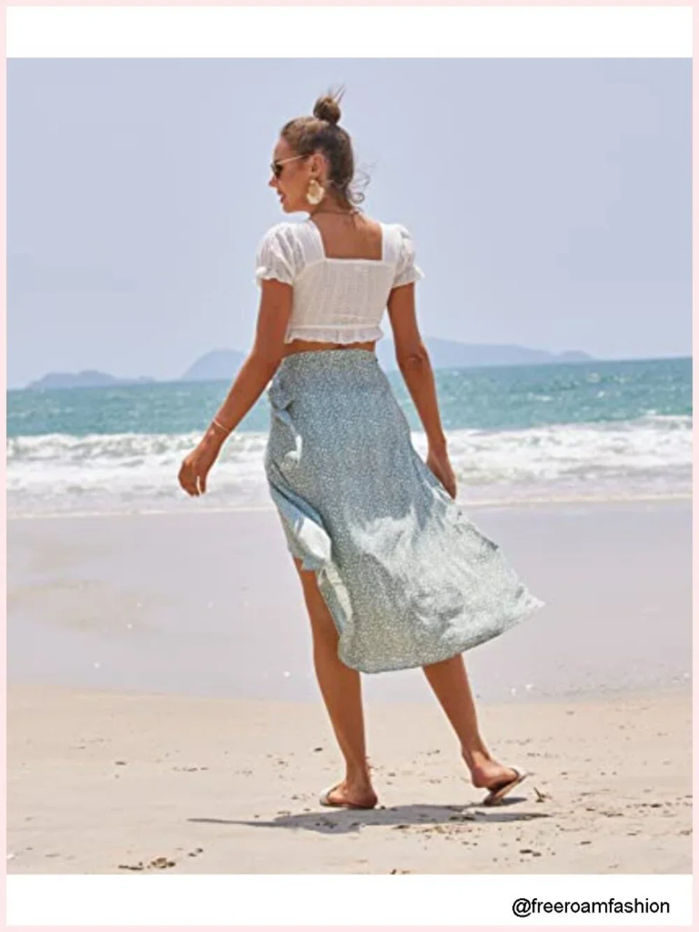 Boho Leopard Print High Low Wrap Skirt with Slit for Beach